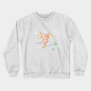 Cute Watercolor Axolotl Pattern Crewneck Sweatshirt